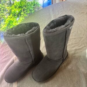 Gray Shearling Lined Boots